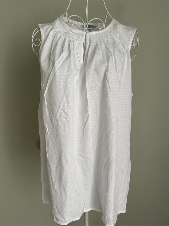 croft & barrow Tops - croft & barrow White Smocked Yoke Peasant Blouse